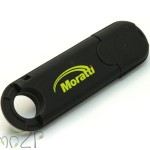P19 флешка пластиковая в чёрном корпусе с колпачком на защёлке, флешки под печать