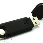 P19 флешка пластиковая в чёрном корпусе с колпачком на защёлке, флешки под печать