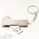 ZP S14 флешка под нанесение металличесая с поворотным корпусом и кольцом на карабине