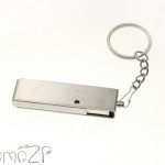 ZP S14 флешка под нанесение металличесая с поворотным корпусом и кольцом на карабине