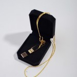 ZP S13 флешка металлическая, прямоугольная золото серебро с цепочкой, флешка под граверовку