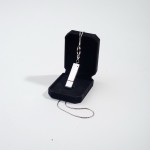 ZP S13 флешка металлическая, прямоугольная золото серебро с цепочкой, флешка под граверовку