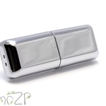 печать на флешках P27 флешка пластиковая комбинированная поверхность для печати пластик белый и пластик хромированный